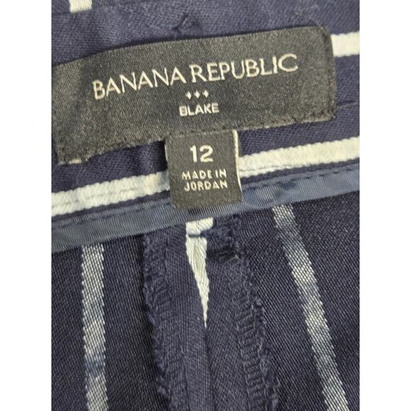 Boho Banana Republic Pants Womens 12 Striped Crop Wide Leg Jumpsuit Retro - Picture 8 of 11